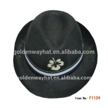 Дешевый черный полиэстер шляпа fedora для мужчин